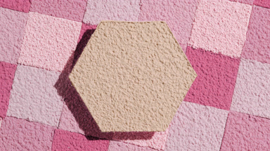 Beige Sifted Powder Hexagon on Pink Mosaic