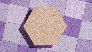 Beige Sifted Powder Hexagon on Violet Mosaic