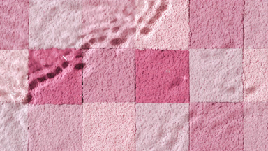 Slow-Motion Water Flow on Pink Shades Mosaic Surface