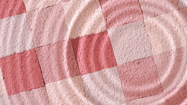 Concentric Ripples from Drop on Pink Shades Mosaic