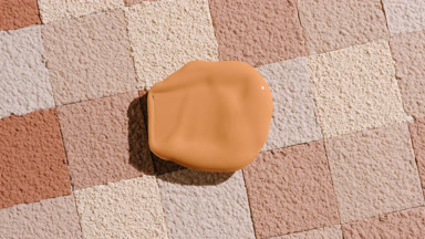 Soft Foundation Smear on Skin Tone Mosaic Background
