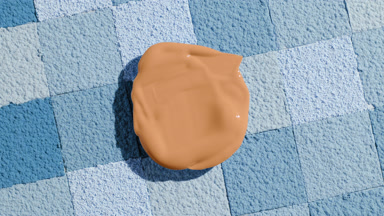 Beige Foundation on Blue Powder Mosaic Close-Up