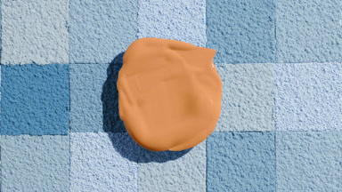 Beige Foundation Close-Up on Blue Powder Mosaic