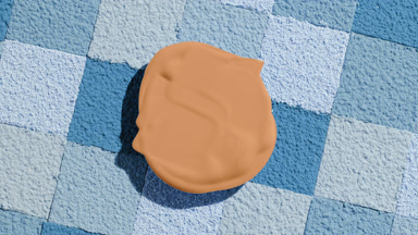 Beige Foundation Shadow on Blue Mosaic