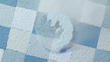 Pale Blue Powder Blown Over Mosaic Background