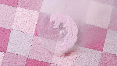 Pastel Pink Powder Blown Over Mosaic Background