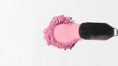 Pink Powder Smoothed on Pale Grey Surface