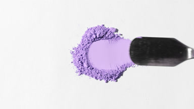 Violet Powder Flattened on Soft Gray Background