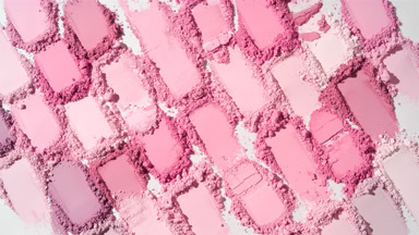 Pale to Pink Powder Heaps for Blush Promotion