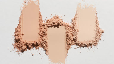 Beige Powder Smudges on Light Gray with Dynamic Shadows