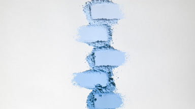 Blue Organized Powder Smears with Ever-Changing Shadows
