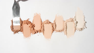 Top-Down View of Powder Heaps for Foundation Marketing