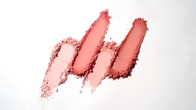 Aerial Shot of Red Powder Smears for Blush Commercial