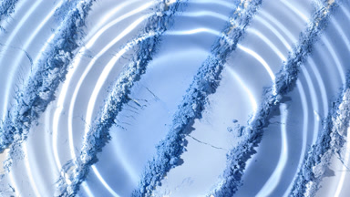 Expanding Circles from Droplet on Blue Palette Surface