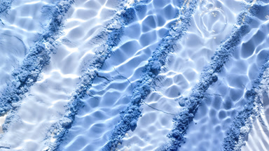Water Splash Over Blue Palette with Dynamic Shadows