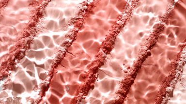 Dynamic Water Splash Over Red Powder for Blush Promotion