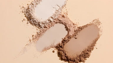 Close-Up of Beige Powder Streaks with Dynamic Shadows