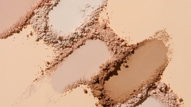 Macro Close-Up of Linear Beige Powder Smears