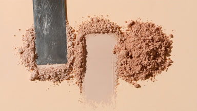 Extreme Close-Up of Beige Powder Heaps