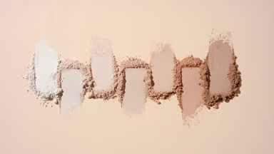 Perspective View of Beige to Brown Powder Smears in Line