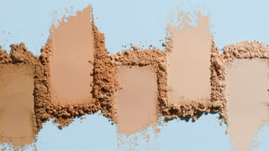 Macro Close-Up of Skin Tone Powder Streaks with Shadows