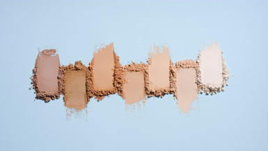 Overhead View of Skin Tone Powder Smears with Shadows