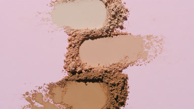 Extreme Macro Close-Up of Skin Tone Powder Smears