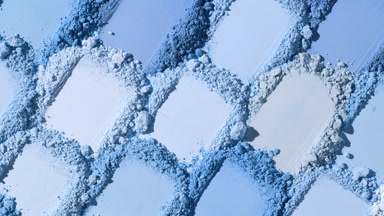 Blue Powder Heaps with Dynamic Lighting Effects