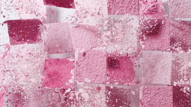 Pink and Rose Powder Mosaic Shattered from Below