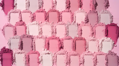 Pink and Rose Powder Piles with Dynamic Shadows