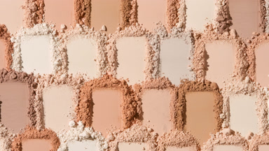 Extreme Close-Up of Beige to Brown Powder Streaks