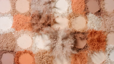 Overhead View of Arranged Beige and Brown Powder Heaps