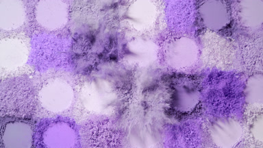 Overhead Shot of Violet Powder Heaps Bursting