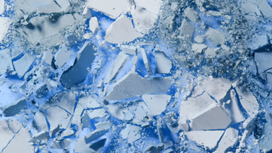 Blue Pressed Powder Burst in Slow Motion from Above