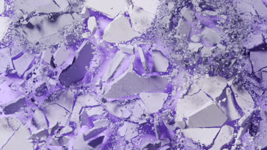 Violet Pressed Powders Bursting in Slow Motion