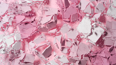 Pink Pressed Powders Shattering from Below
