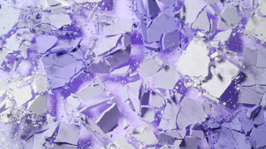 Violet Powder Rectangles Bursting in Slow Motion