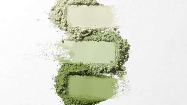 Bird's-Eye View of Pale Green Powder Smears with Changing Shadow