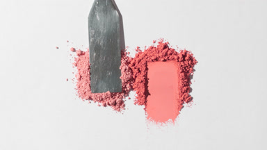 Red and Pink Powder Heaps for Blush Marketing