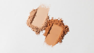 Beige and Orange Powder Piles with Dynamic Shadows