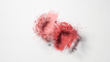 Red and Pink Powder Explosion in Slow Motion