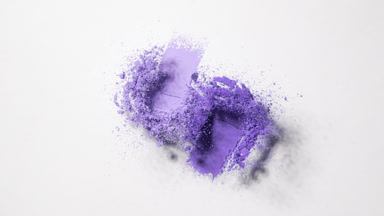 Violet Powder Burst in Slow Motion on Light Grey