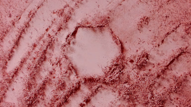 Red Powder Burst in Slow Motion for Blush Marketing