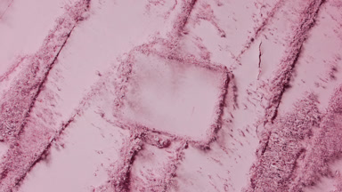 Pink Powder Burst with Rectangle Imprint from Top-Down