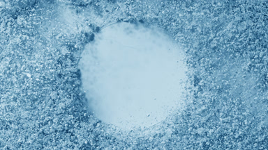 Pale Blue Natural Powder Burst with Round Imprint from Top
