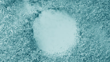 Pale Cyan Natural Powder Burst with Round Imprint from Above