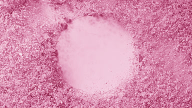 Pink Natural Powder Burst with Round Imprint from Top-Down