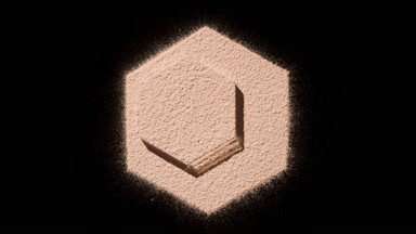 Beige Powder in Hexagon Shape with Center Pedestal