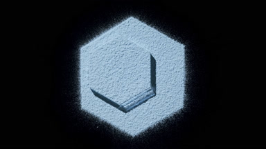 Blue Sifted Powder in Hexagon with Central Platform
