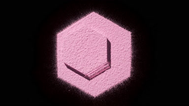 Pink Powder in Hexagon with Center Pedestal for Blush